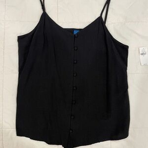 NWT - Black V Neck Button Down Camisole - XS